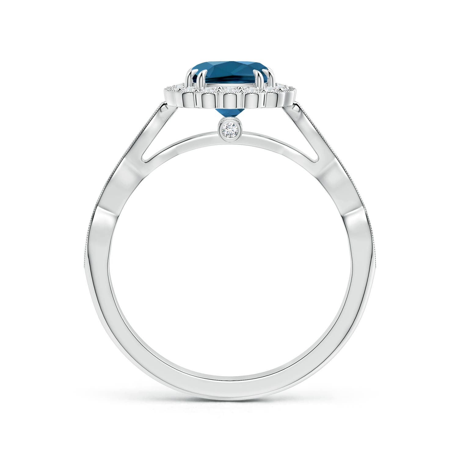 AAA - London Blue Topaz / 1.35 CT / 14 KT White Gold