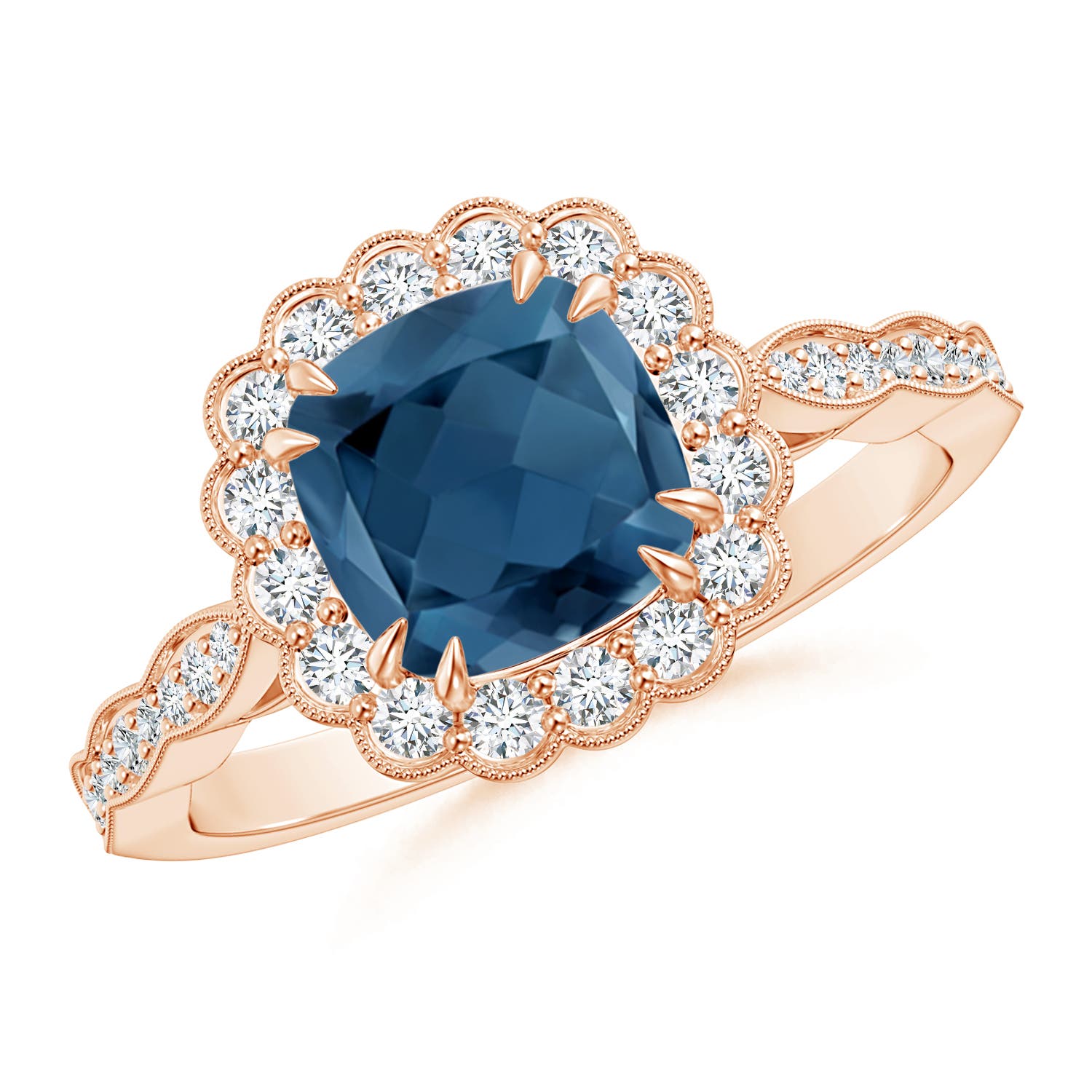 A - London Blue Topaz / 2.21 CT / 14 KT Rose Gold