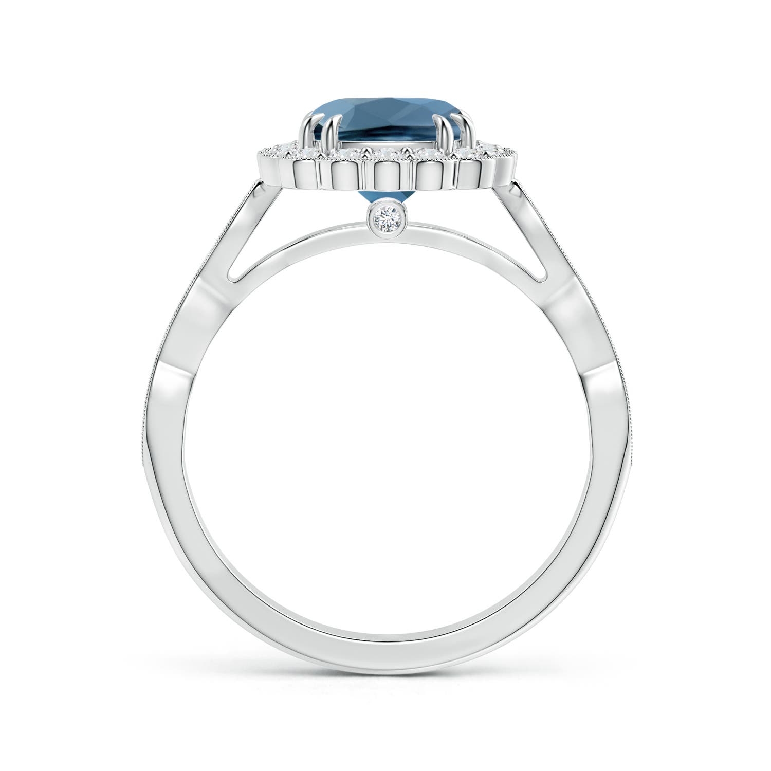 A - London Blue Topaz / 2.21 CT / 14 KT White Gold