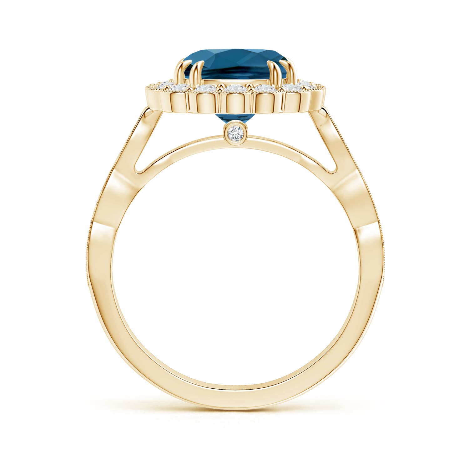 AAA - London Blue Topaz / 3 CT / 14 KT Yellow Gold