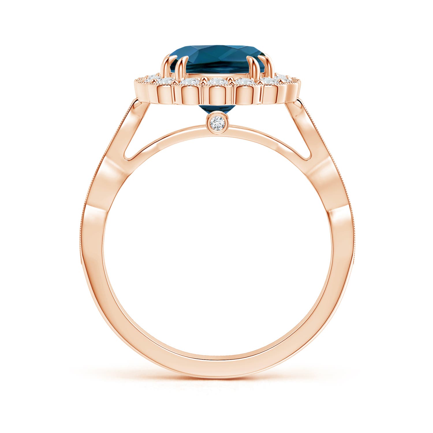 AAAA - London Blue Topaz / 3 CT / 14 KT Rose Gold