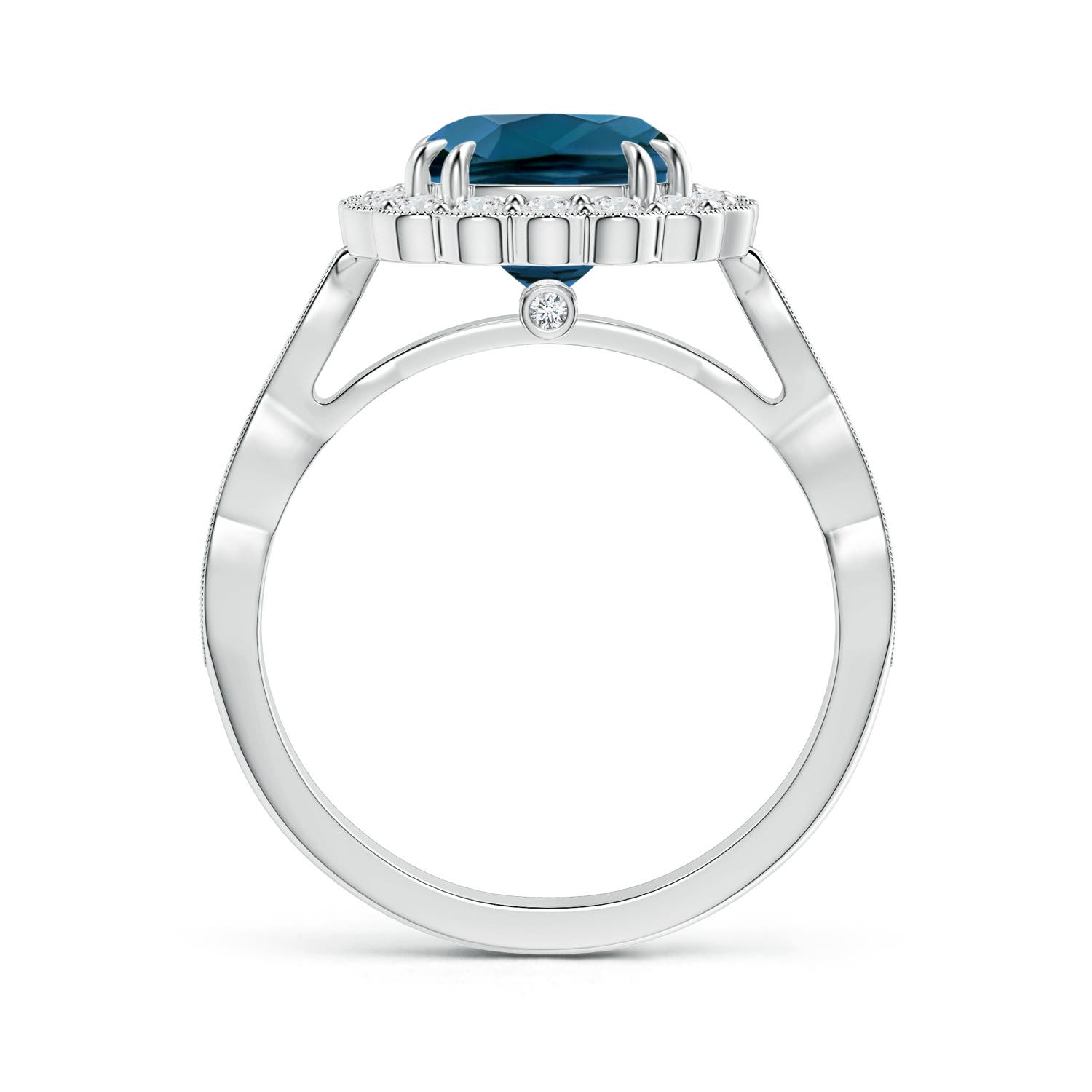 AAAA - London Blue Topaz / 3 CT / 14 KT White Gold