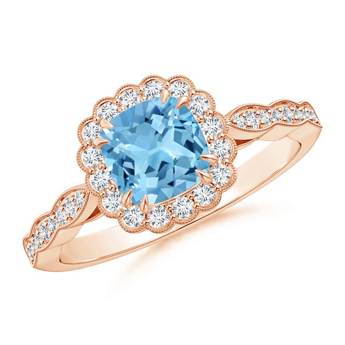 A - Swiss Blue Topaz / 1.35 CT / 14 KT Rose Gold