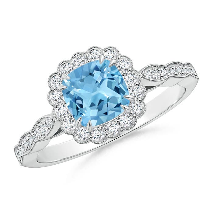 A - Swiss Blue Topaz / 1.35 CT / 14 KT White Gold