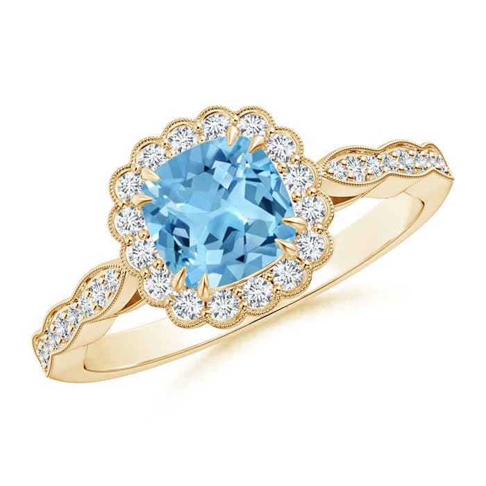 A - Swiss Blue Topaz / 1.35 CT / 14 KT Yellow Gold