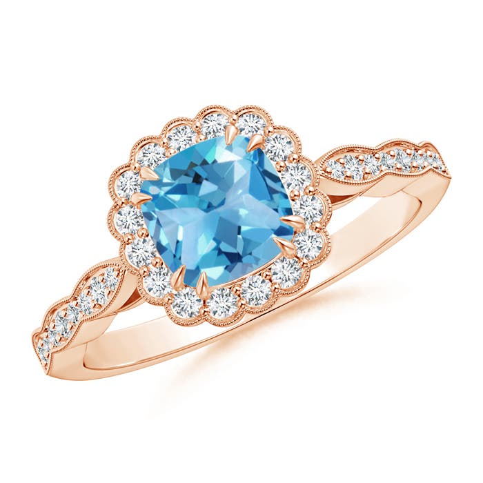 AA - Swiss Blue Topaz / 1.35 CT / 14 KT Rose Gold