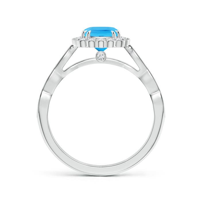 AAA - Swiss Blue Topaz / 1.35 CT / 14 KT White Gold