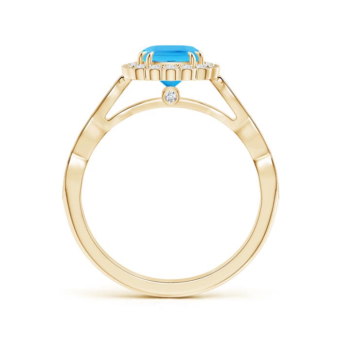 AAA - Swiss Blue Topaz / 1.35 CT / 14 KT Yellow Gold