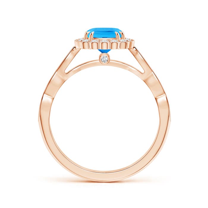 AAAA - Swiss Blue Topaz / 1.35 CT / 14 KT Rose Gold