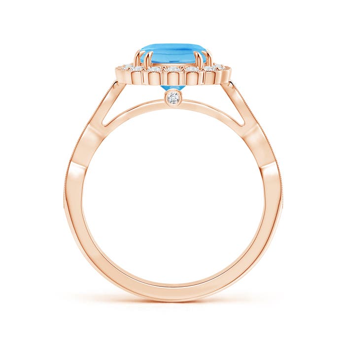 A - Swiss Blue Topaz / 2.21 CT / 14 KT Rose Gold