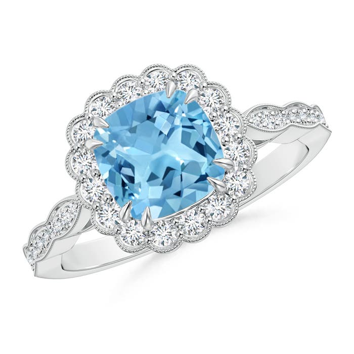 A - Swiss Blue Topaz / 2.21 CT / 14 KT White Gold