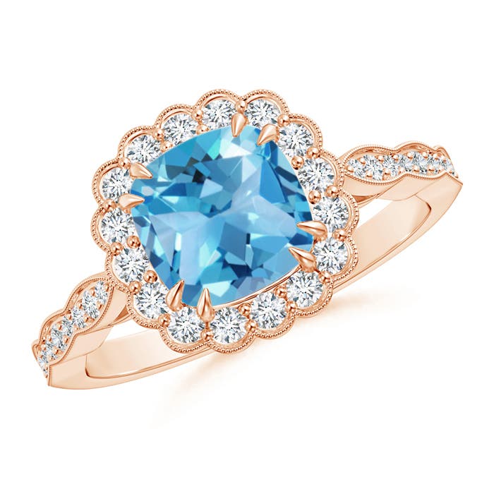 AA - Swiss Blue Topaz / 2.21 CT / 14 KT Rose Gold