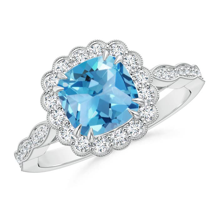 AA - Swiss Blue Topaz / 2.21 CT / 14 KT White Gold