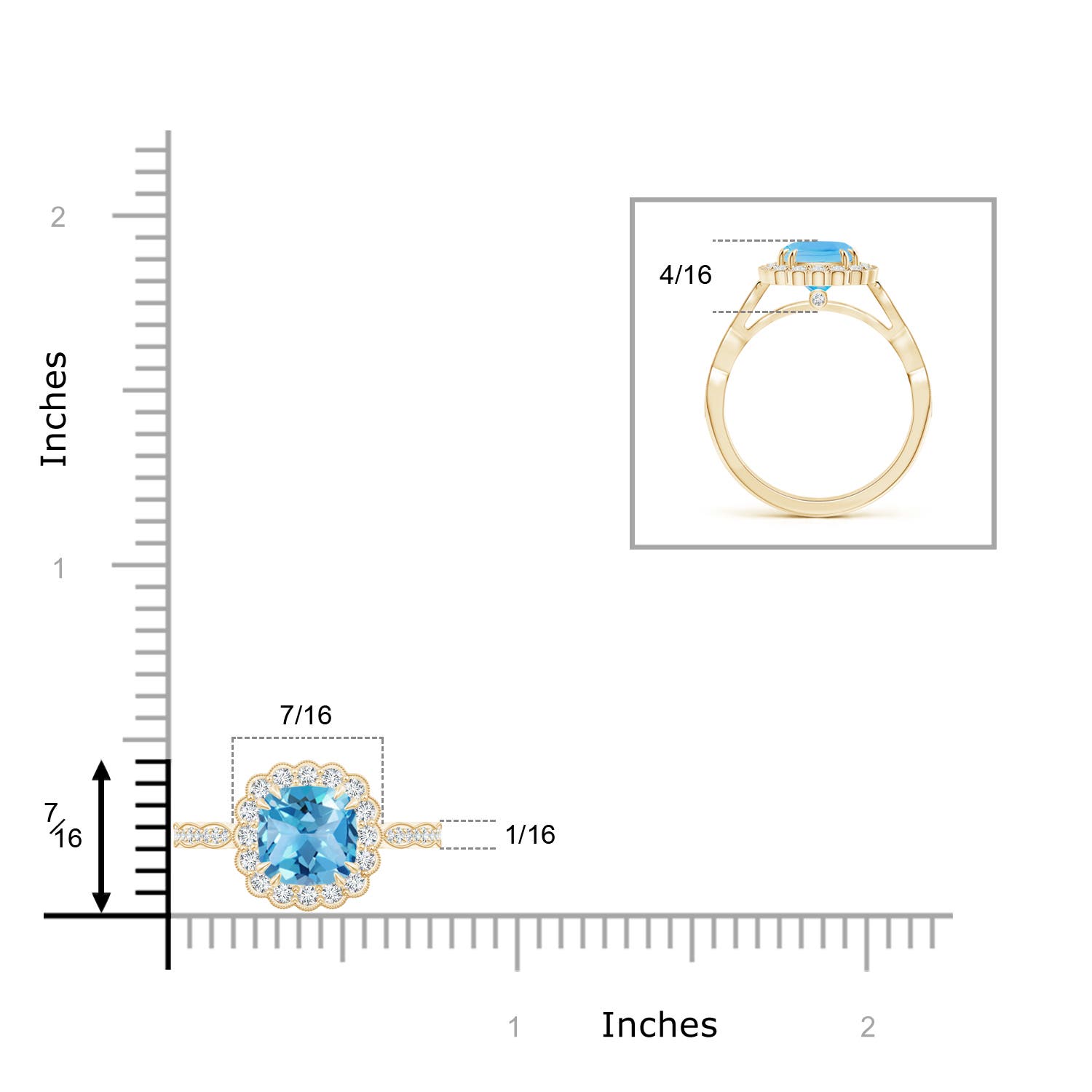 AA - Swiss Blue Topaz / 2.21 CT / 14 KT Yellow Gold