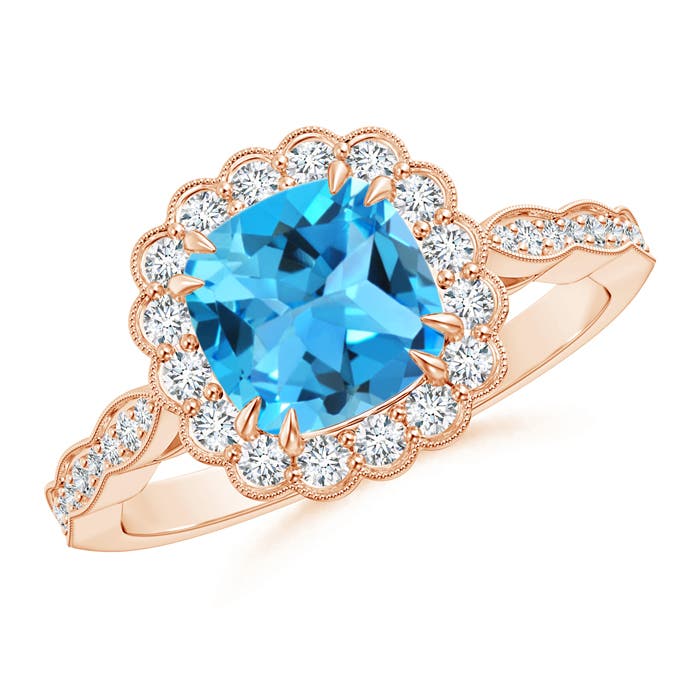 AAA - Swiss Blue Topaz / 2.21 CT / 14 KT Rose Gold