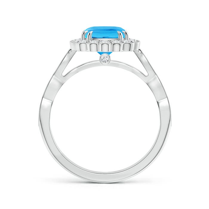 AAA - Swiss Blue Topaz / 2.21 CT / 14 KT White Gold