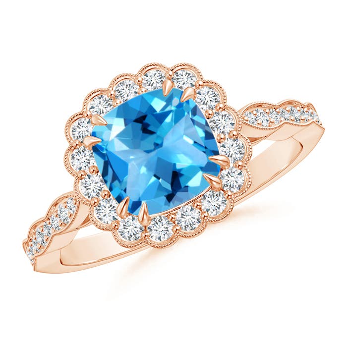 AAAA - Swiss Blue Topaz / 2.21 CT / 14 KT Rose Gold