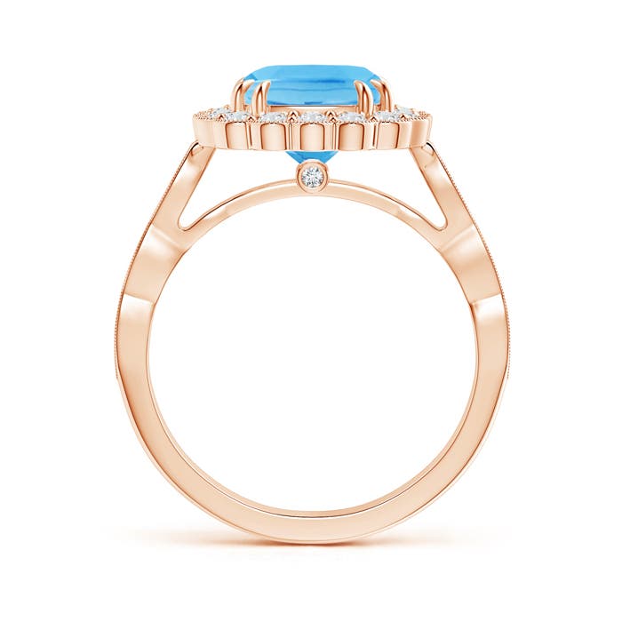 A - Swiss Blue Topaz / 3 CT / 14 KT Rose Gold