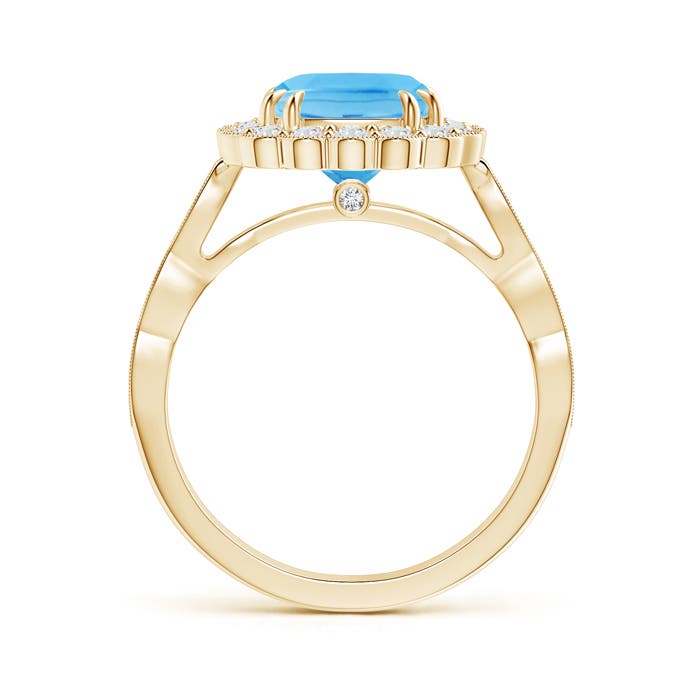 A - Swiss Blue Topaz / 3 CT / 14 KT Yellow Gold