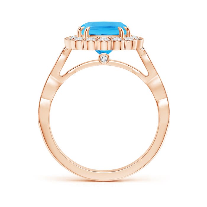 AAA - Swiss Blue Topaz / 3 CT / 14 KT Rose Gold