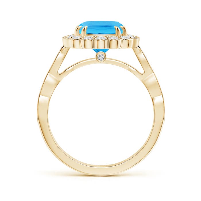 AAA - Swiss Blue Topaz / 3 CT / 14 KT Yellow Gold