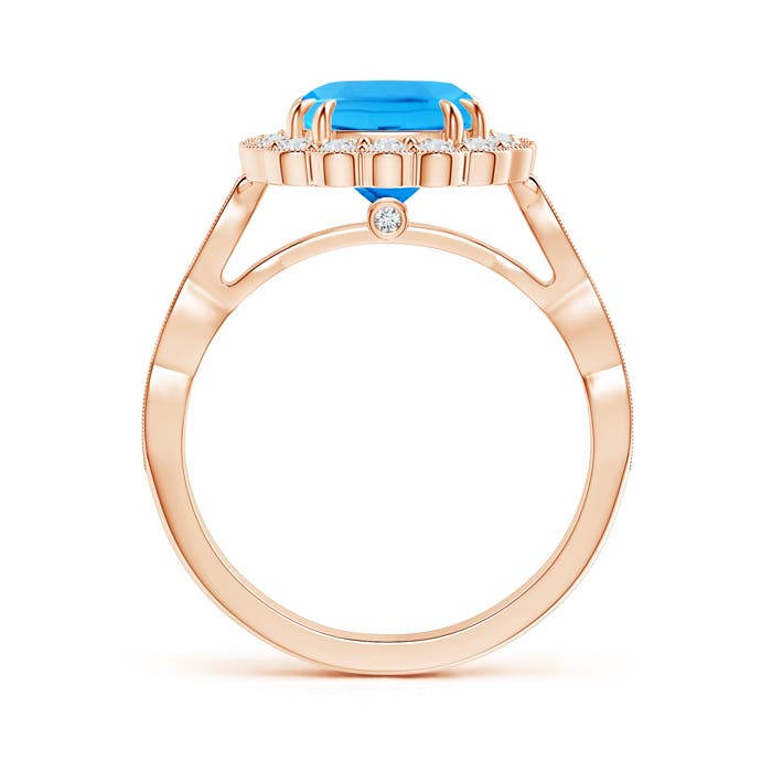 AAAA - Swiss Blue Topaz / 3 CT / 14 KT Rose Gold