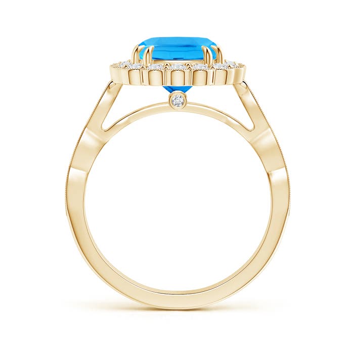 AAAA - Swiss Blue Topaz / 3 CT / 14 KT Yellow Gold