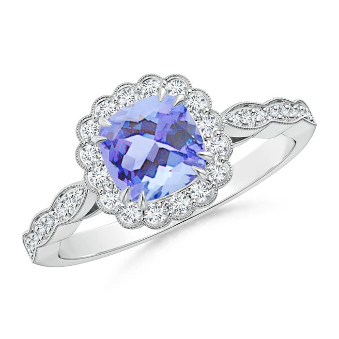 A - Tanzanite / 1.3 CT / 14 KT White Gold