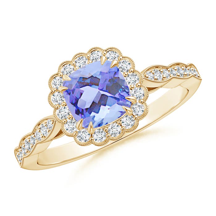 A - Tanzanite / 1.3 CT / 14 KT Yellow Gold