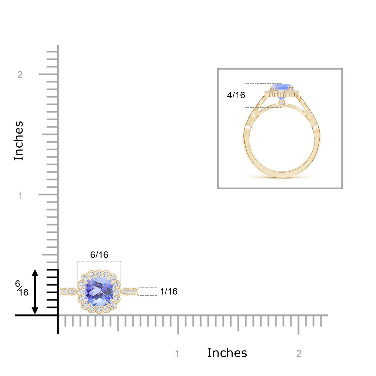 A - Tanzanite / 1.3 CT / 14 KT Yellow Gold