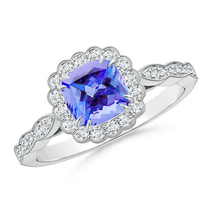 AA - Tanzanite / 1.3 CT / 14 KT White Gold