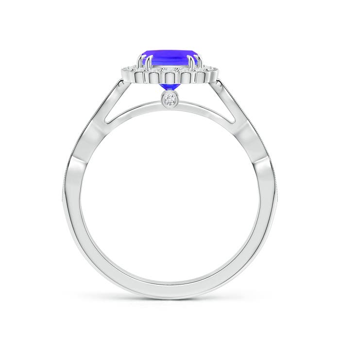 AAA - Tanzanite / 1.3 CT / 14 KT White Gold