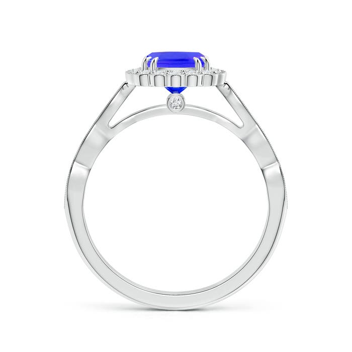 AAAA - Tanzanite / 1.3 CT / 14 KT White Gold