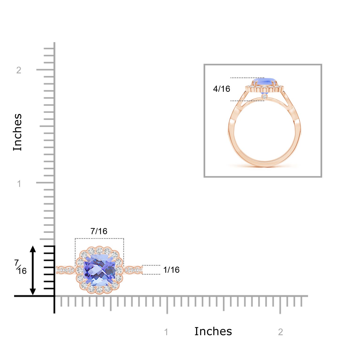 A - Tanzanite / 1.86 CT / 14 KT Rose Gold