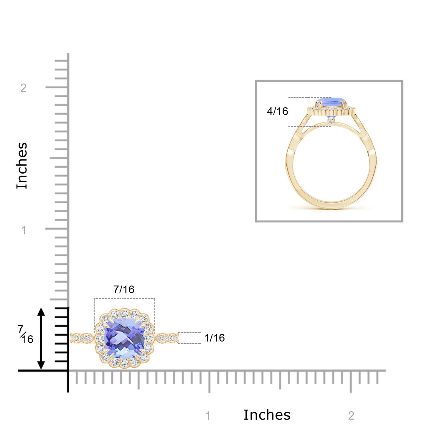 A - Tanzanite / 1.86 CT / 14 KT Yellow Gold