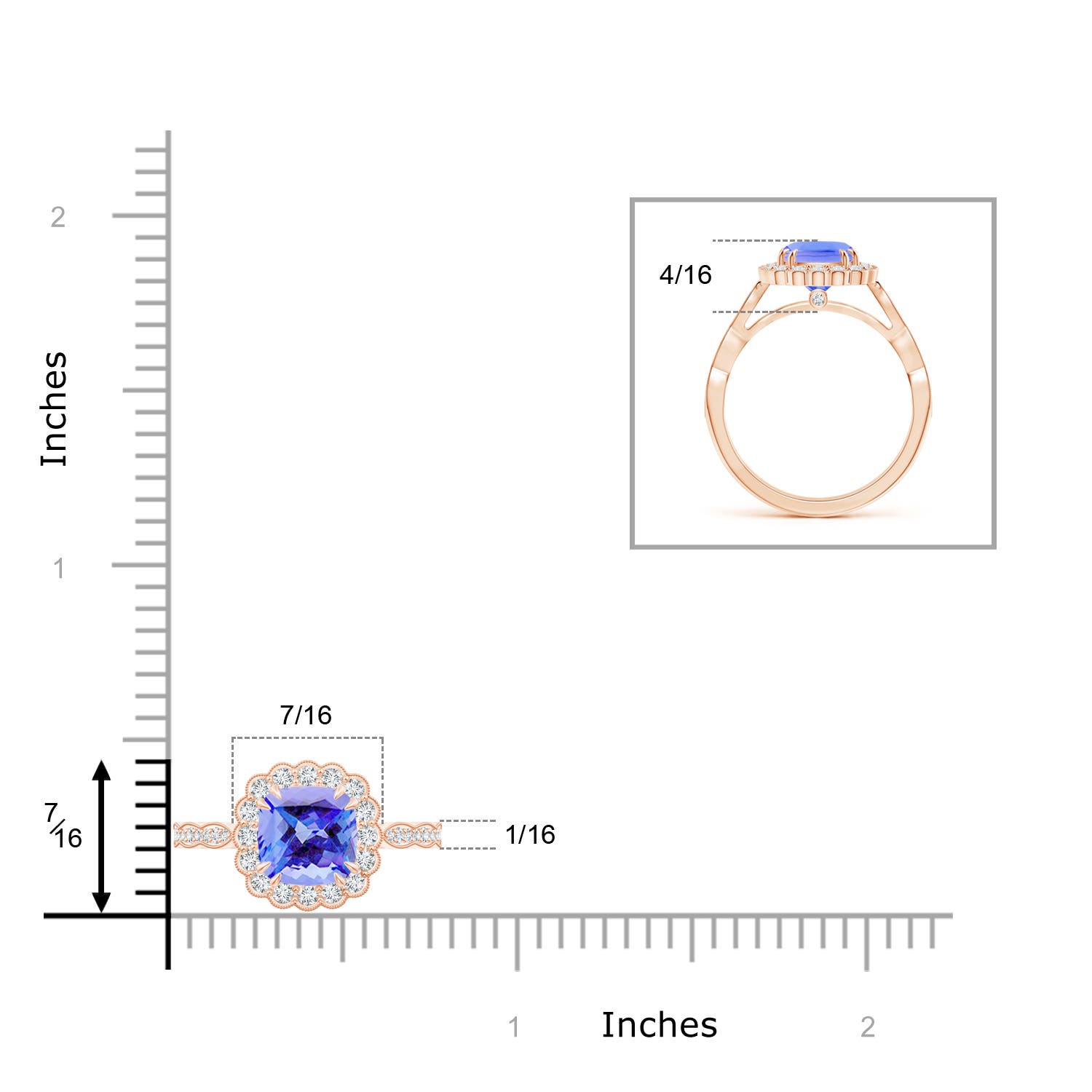 AA - Tanzanite / 1.86 CT / 14 KT Rose Gold