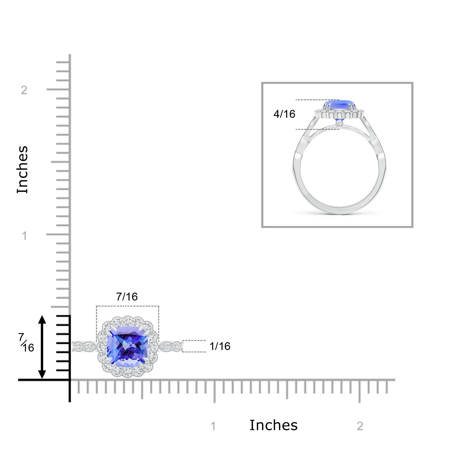 AA - Tanzanite / 1.86 CT / 14 KT White Gold