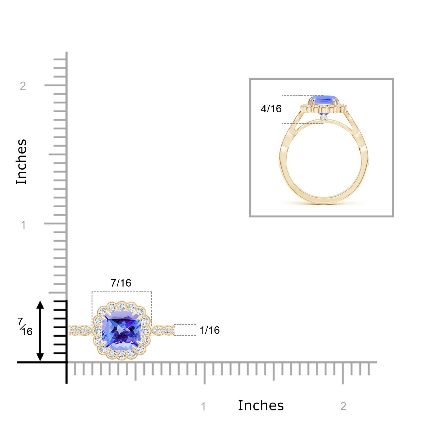 AA - Tanzanite / 1.86 CT / 14 KT Yellow Gold