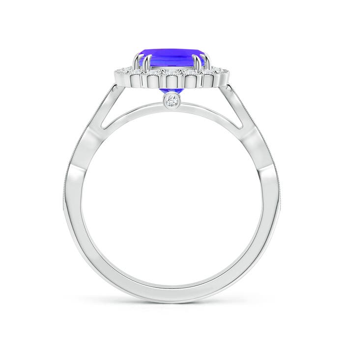 AAA - Tanzanite / 1.86 CT / 14 KT White Gold