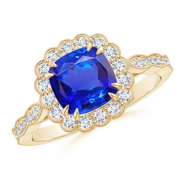 AAA - Tanzanite / 1.86 CT / 14 KT Yellow Gold