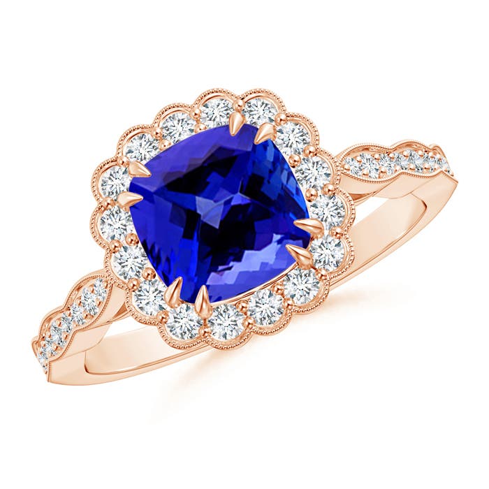 AAAA - Tanzanite / 1.86 CT / 14 KT Rose Gold