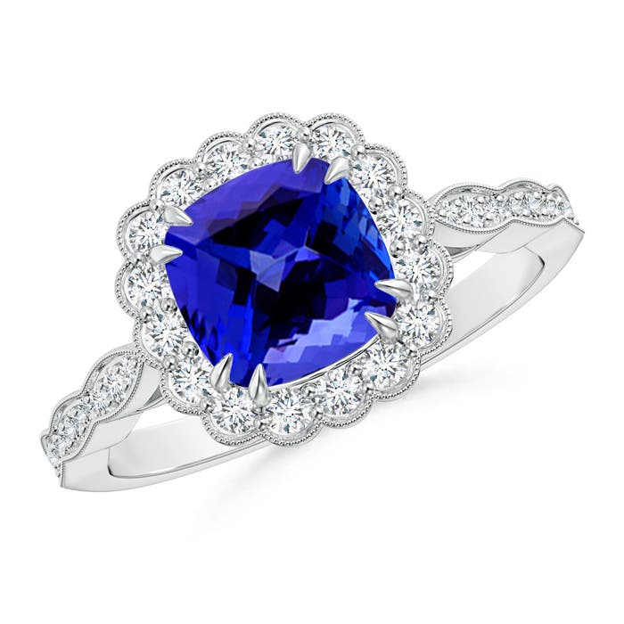 AAAA - Tanzanite / 1.86 CT / 14 KT White Gold