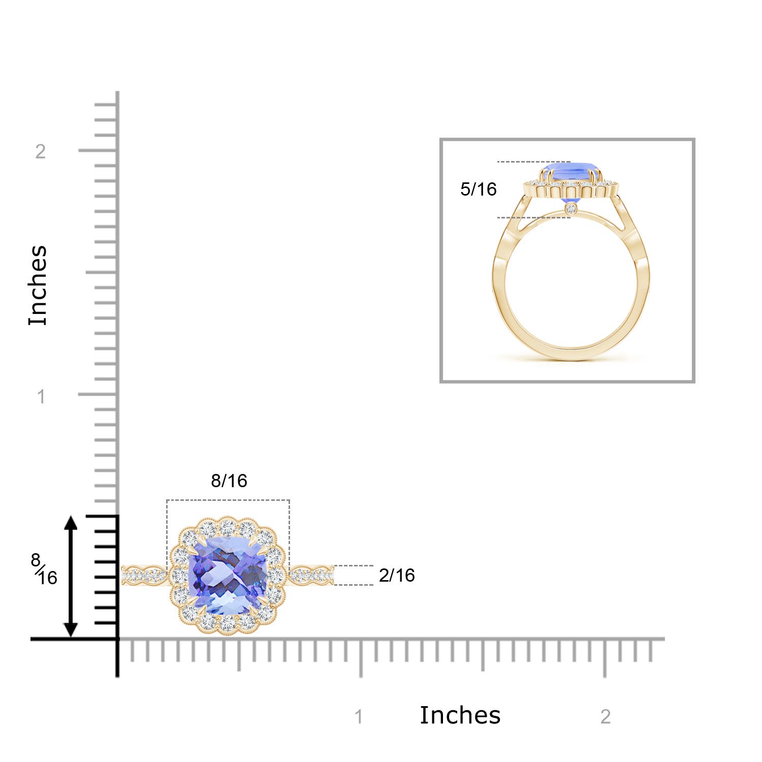 A - Tanzanite / 2.65 CT / 14 KT Yellow Gold