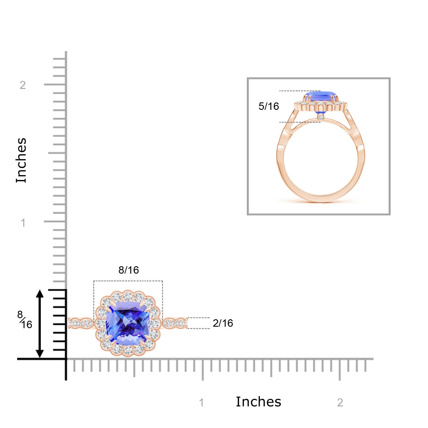 AA - Tanzanite / 2.65 CT / 14 KT Rose Gold