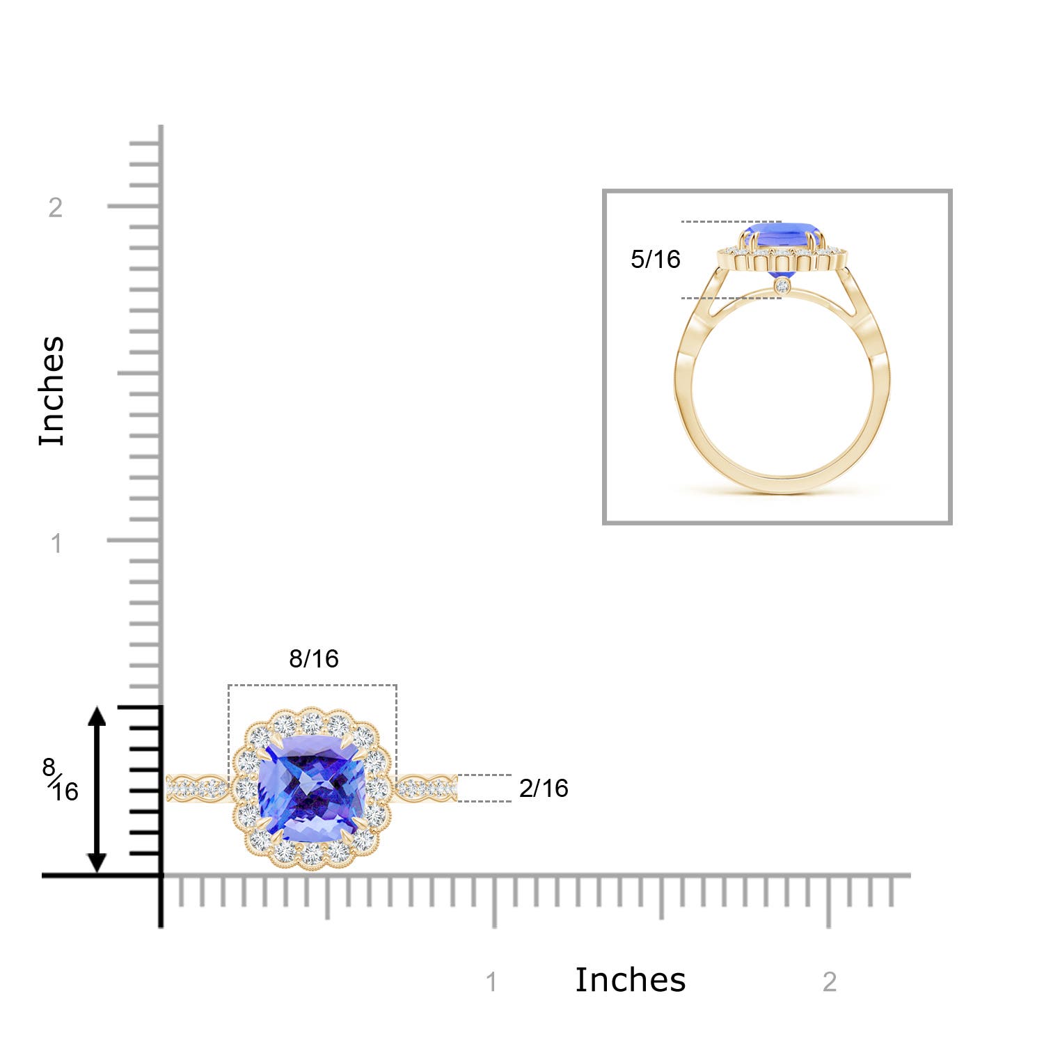 AA - Tanzanite / 2.65 CT / 14 KT Yellow Gold