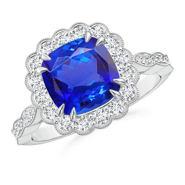 AAA - Tanzanite / 2.65 CT / 14 KT White Gold