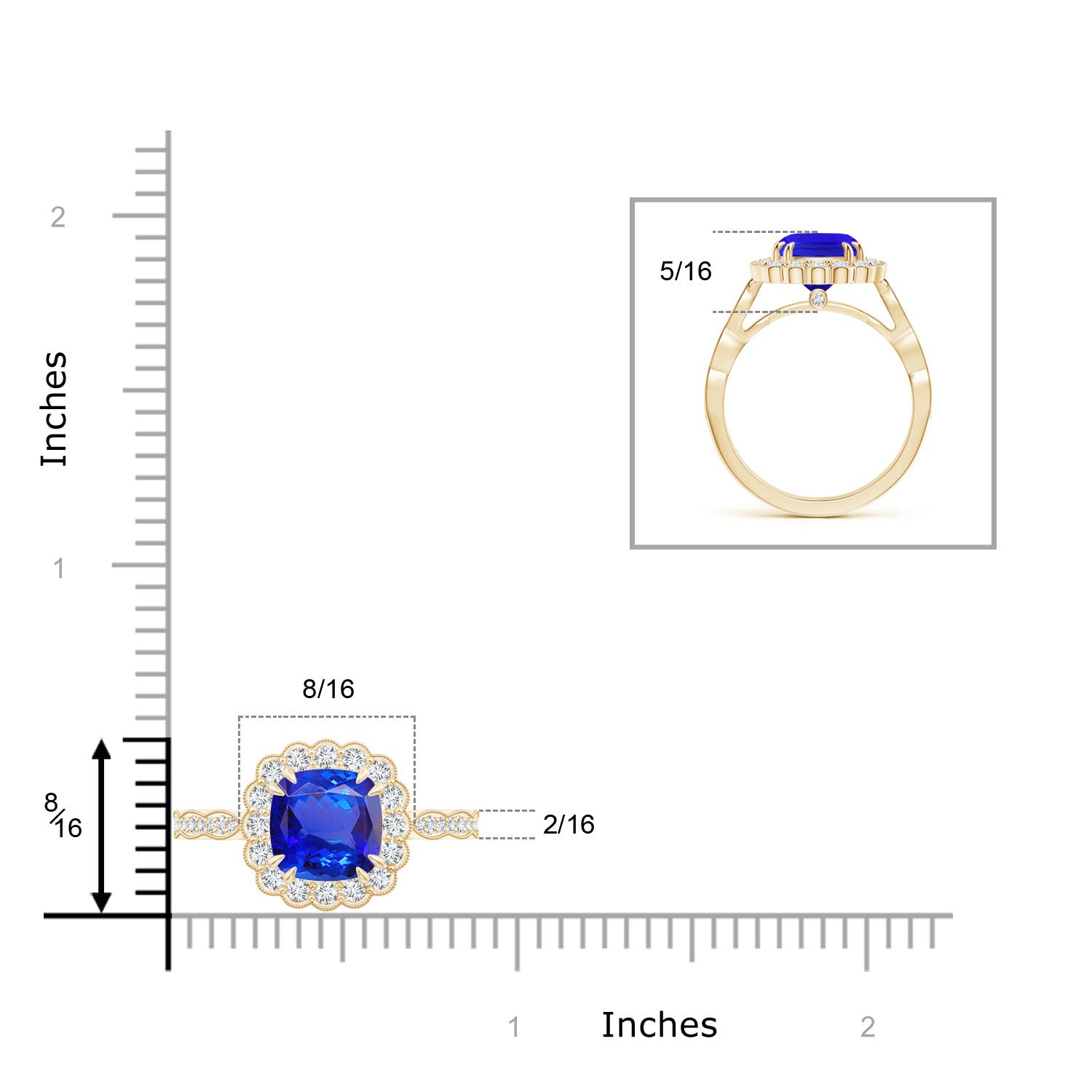 AAA - Tanzanite / 2.65 CT / 14 KT Yellow Gold