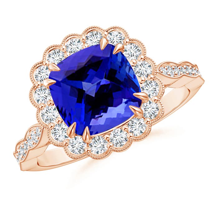 AAAA - Tanzanite / 2.65 CT / 14 KT Rose Gold