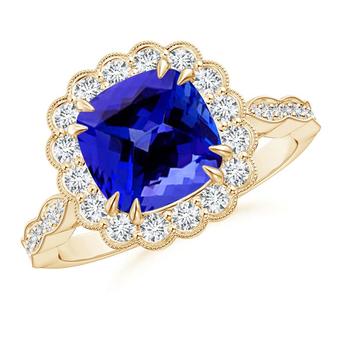 AAAA - Tanzanite / 2.65 CT / 14 KT Yellow Gold