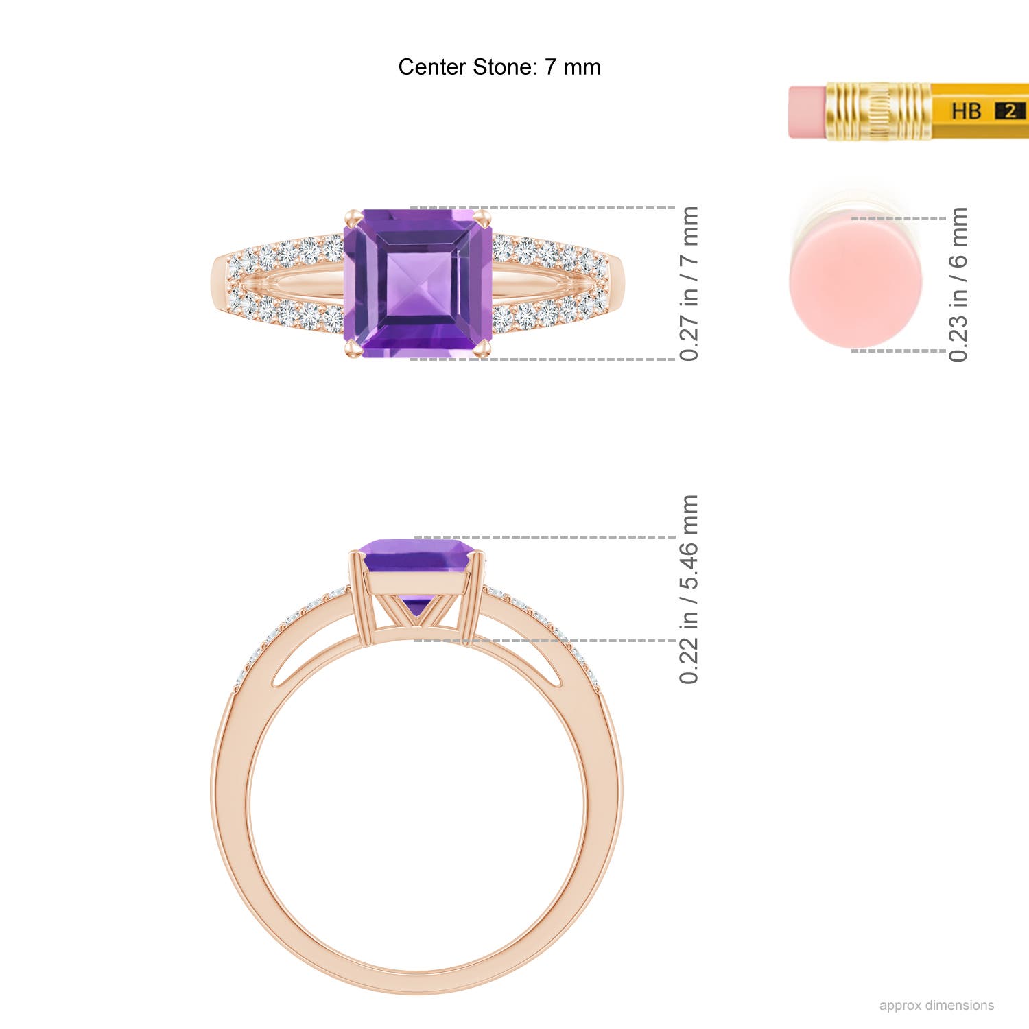 AA - Amethyst / 1.54 CT / 14 KT Rose Gold